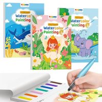 TECJOE 3 Pack Paint with Water Coloring Books for…