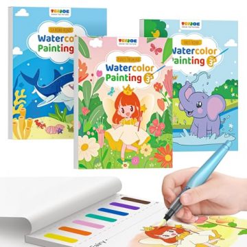 TECJOE 3 Pack Paint with Water Coloring Books for…