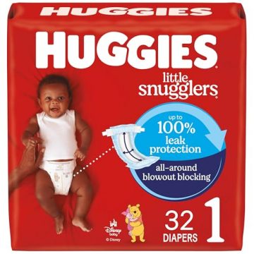 Huggies Size 1 Diapers, Little Snugglers Baby Diapers, Size…