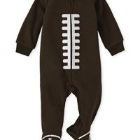 The Children’s Place,Unisex Baby,Toddler Fleece Football Zip-Front Footed Pajamas…